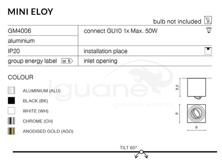 Lampa MINI ELOY czarna