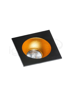 Lampa HUGO 1 Downlight czarna z wkładem złotym