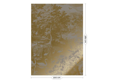 Mural Engraved Landscapes Grey MW-110 Metallic gold