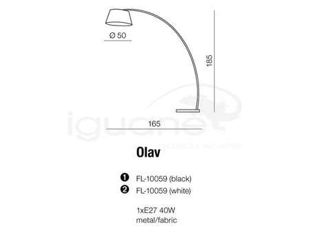Lampa OLAV podłogowa biała