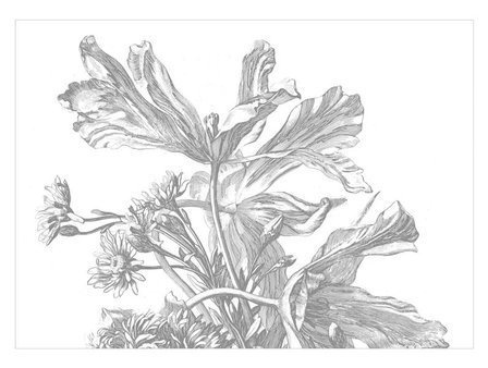 Mural Engraved Flowers WP-673