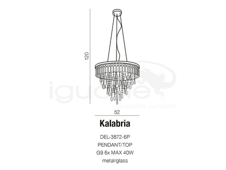 Lampa KALABRIA wisząca / plafon