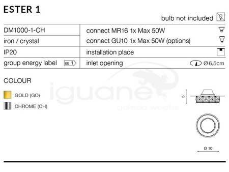 Lampa ESTER 1 chrom