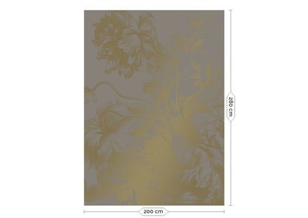 Mural Engraved Flowers MW-016 złoty