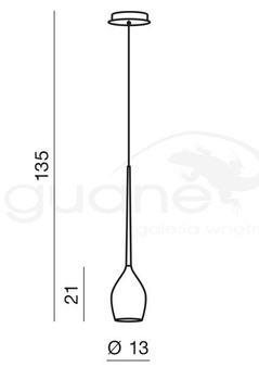 Lampa wisząca Izza 1 szkło przydymione
