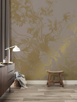 Mural Engraved Flowers MW-017 gold