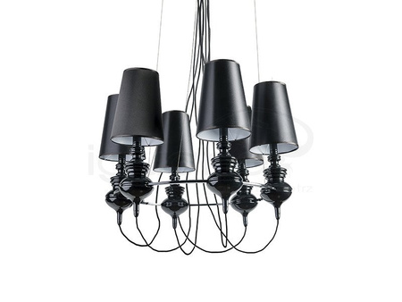 Lampa BAROCO 6 wisząca czarna