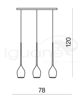 Lampa wisząca Izza 3 szkło przydymione