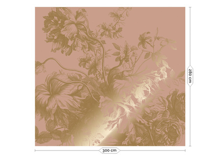 Mural Engraved Flowers Nude MW-120 złoty