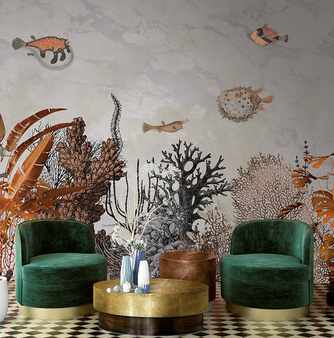 Mural Saint Lucia MU13093 metallic cooper