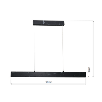 Lampa wisząca Pierce czarny marmur