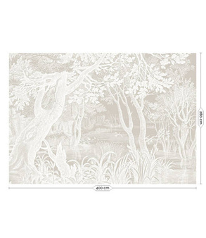 Mural Engraved Landscape Grey WP-767
