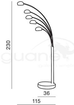 Lampa podłogowa Palp antyczny brąz