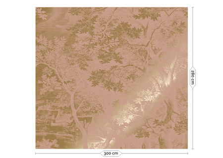 Mural Engraved Landscapes Nude MW-171 metallic gold