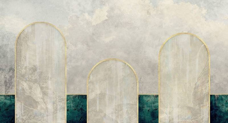Mural Story of three MU12022 metallic gold