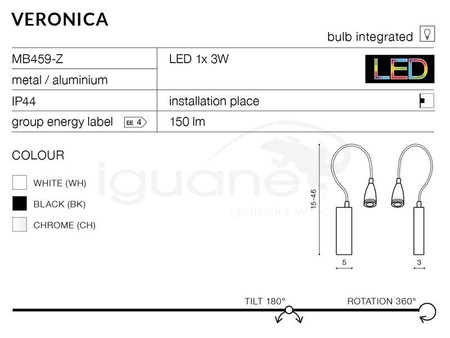 Lampa Veronica biała