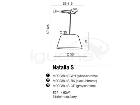 Lampa NATALIA S szara