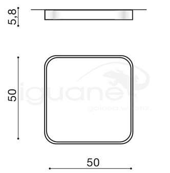 Plafon Quadro 50 LED CCT czarny