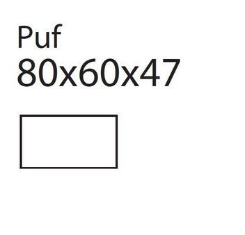 Puf Noir Wood 80X60 skóra