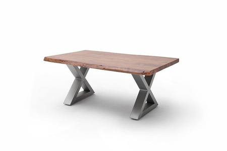 Stolik CARTAGENA 110cm, orzech, stal szlachetna "X"