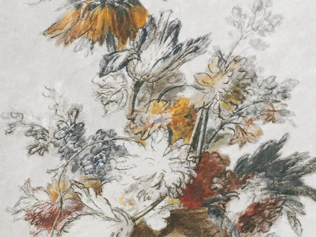 Mural Grey Classic Flower winyl 