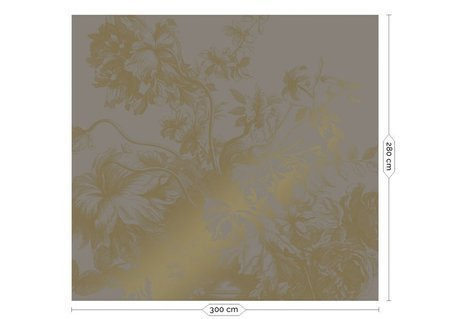 Mural Engraved Flowers MW-017 gold