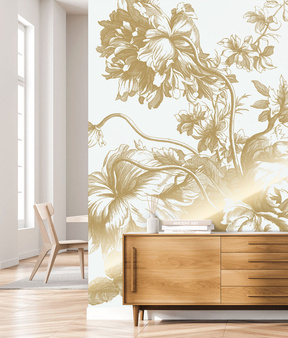 Mural Engraved Flowers MW-113 złoty