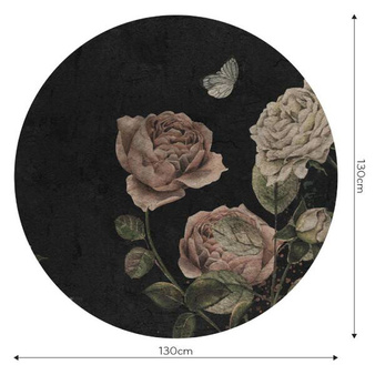 Mural koło Tapeta Rose Dream Black