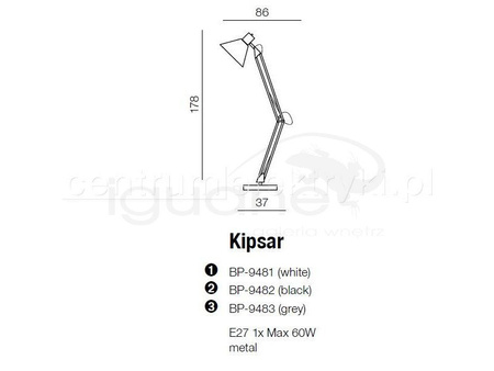 Lampa KIPSAR biała