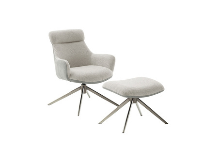 Fotel relax z podnóżkiem PELION E jasnoszary