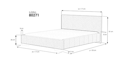 Łóżko tapicerowane 80271 RM gr. 1