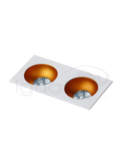 Lampa HUGO 2 Downlight biała z wkładem złotym