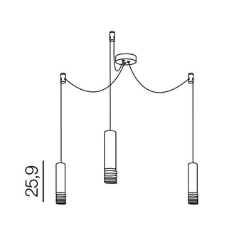 Lampa wisząca Locus L AZ3404 potrójna złota