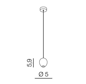 Lampa Ovum 1 AZ3095 wisząca natynkowa czarna
