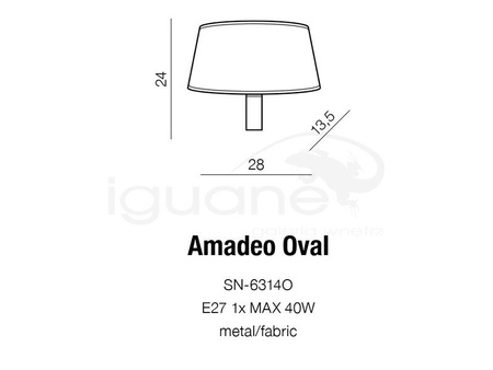 Lampa AMADEO OVAL biała