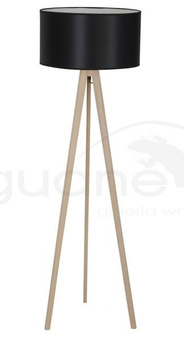 Lampa podłogowa Tripod Wood czarna