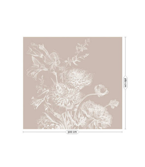 Mural Engraved Flowers Sand WP-757