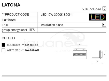 Lampa LATONA biała