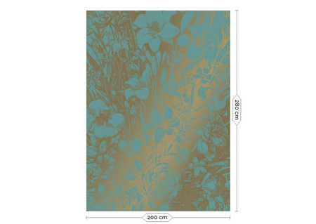 Mural Engraved Flowers MW-019 złoty