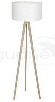 Lampa podłogowa Tripod Wood biała