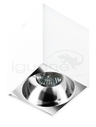 Lampa HUGO biała z wkładem chrom