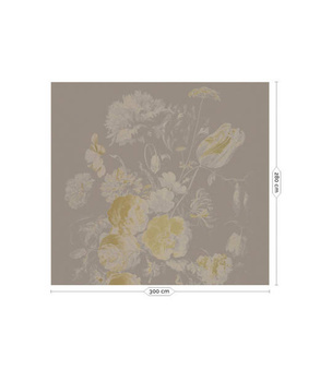 Mural Golden Age Flowers MW-044 złoty