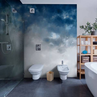 Mural Watercolor Ombre Blue & Grey winyl 