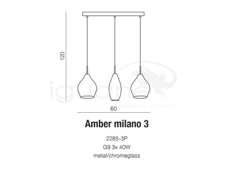 Lampa AMBER MILANO 3