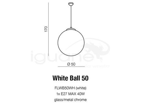 Lampa WHITE BALL 50 wisząca
