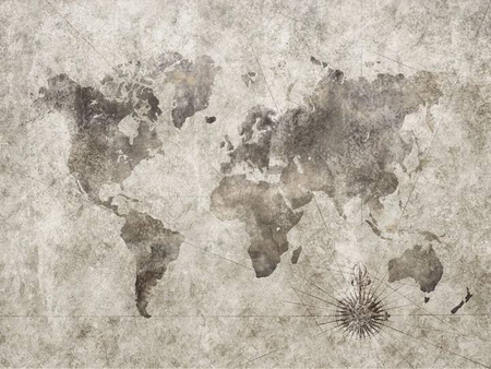 Mural Grunge World Map winyl 