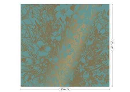 Mural Engraved Flowers MW-020 gold
