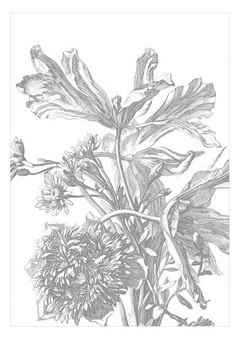 Mural Engraved Flowers  WP-669