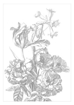 Mural Engraved Flowers  WP-668