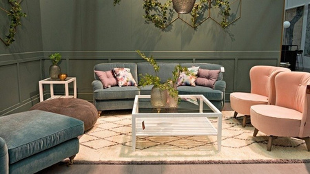 Sofa Birmingham zakrzywiona tkanina 